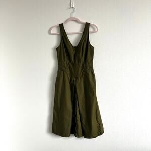 Banana Republic Petite Olive Green Midi Dress 4 Utility-Chic Neutral & Natural